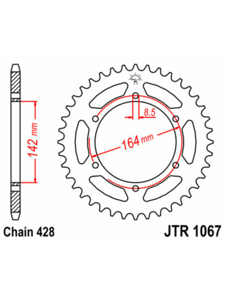 Couronne acier JT - Pas 428 - 125 GT Comet 2009-2010
