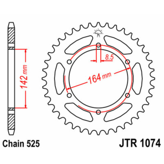 Couronne acier JT - Pas 525 - HYOSUNG 650cc