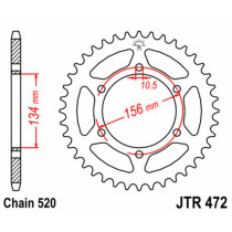 Couronne acier JT - Pas 520 - KAWASAKI 250 KR1 1989-1992