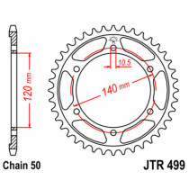 Couronne acier JT - Pas 530 - KAWASAKI SUZUKI