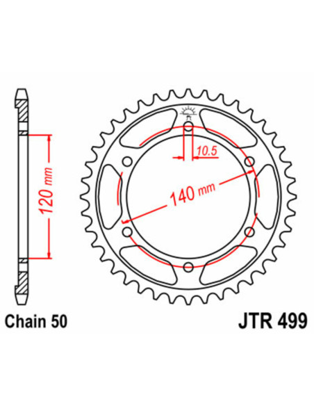 Couronne acier JT - Pas 530 - KAWASAKI SUZUKI