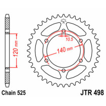 Couronne acier JT - Pas 525 - KAWASAKI 600 / 636 / 650 / 750cc