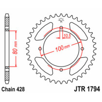 Couronne acier JT - Pas 428 - SUZUKI 125 GZ Marauder 1998-2006