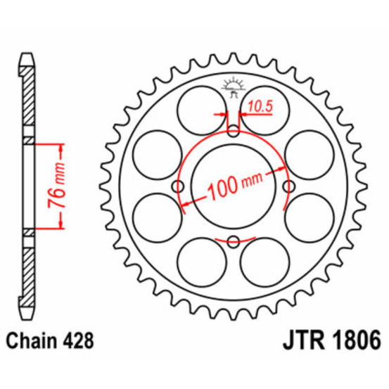 Couronne acier JT - Pas 428 - SUZUKI 125cc