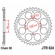 Couronne acier JT - Pas 530 - SUZUKI 500 RG Gamma 1986-1989
