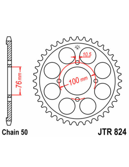 Couronne acier JT - Pas 530 - SUZUKI 500 RG Gamma 1986-1989