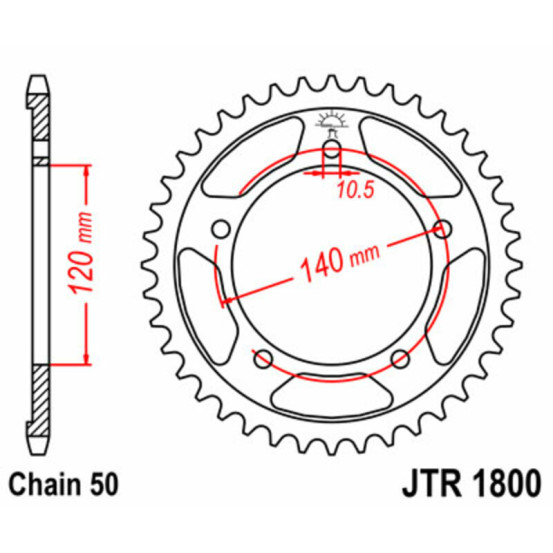 Couronne acier JT - Pas 530 - SUZUKI TRIUMPH 955 à 1340cc