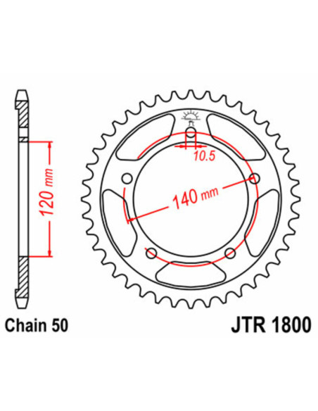 Couronne acier JT - Pas 530 - SUZUKI TRIUMPH 955 à 1340cc