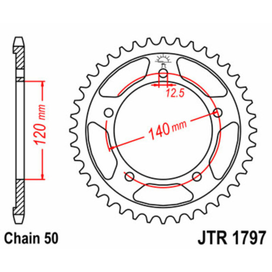 Couronne acier JT - Pas 530 - SUZUKI 1000 / 1200 / 1250 / 1340cc