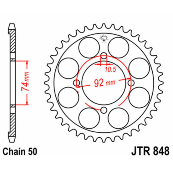 Couronne acier JT - Pas 530 - YAMAHA 350cc
