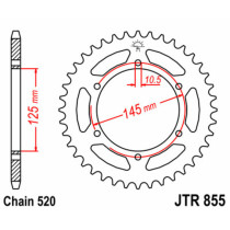 Couronne acier JT - Pas 520 - YAMAHA 600 / 660cc