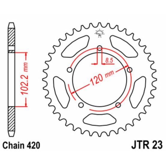 Couronne acier JT - Pas 420 - APRILIA 50cc