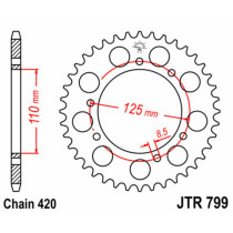 Couronne acier JT - Pas 420 - SUZUKI 50 RMX 1997-2003