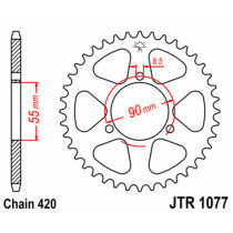 Couronne acier JT - Pas 420 - RIEJU 50cc