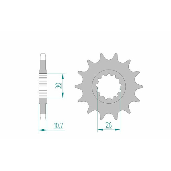Pignon acier AFAM - Pas 525 - réf 21607