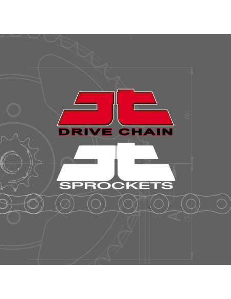 Kit chaine 428 acier JT - 125 TDR 1993-2003
