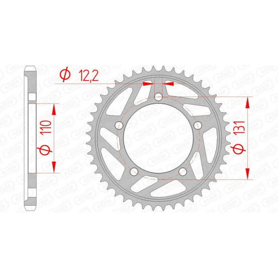Couronne acier AFAM - Pas 525 - réf 164800