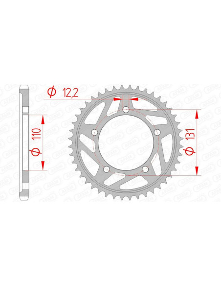 Couronne acier AFAM - Pas 525 - réf 164800
