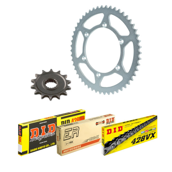 Kit chaine 428 Acier DID - YAMAHA XVS 250 DRAGSTAR 2001-03 - Type de chaine au choix