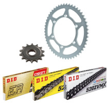 Kit chaine 520 Acier DID - SUZUKI 250 RMZ 2010-12 - Type de chaine au choix