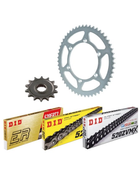 Kit chaine 520 Acier DID - SUZUKI 250 GZ 1999-09 - Type de chaine au choix