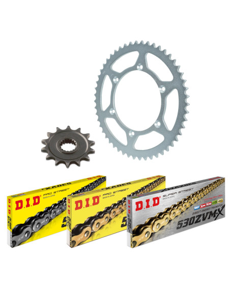 Kit chaine 530 Acier DID - SUZUKI 600 GSF Bandit 2000-04 - Type de chaine au choix