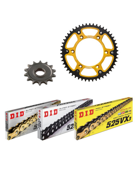 Kit chaine 525 Stealth DID-SUPERSPROX - SUZUKI 750 GSXR 2006-10 - Type de chaine au choix