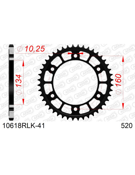 Couronne Acier AFAM - Pas 520 - Réf 10618R