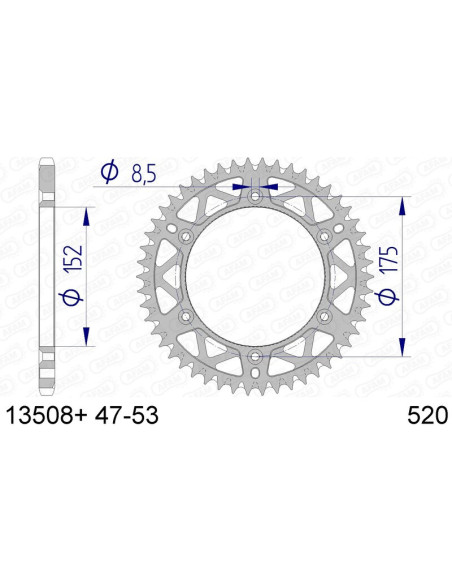 Couronne Alu Antiboue AFAM 13508AB