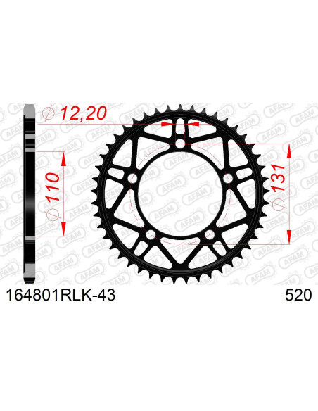Couronne acier AFAM - Pas 520 - réf 164801RLK