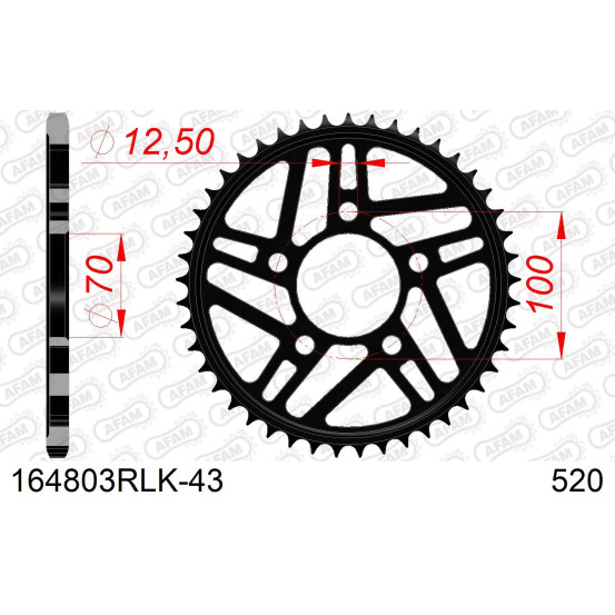 Couronne acier AFAM - Pas 520 - réf 164803RLK