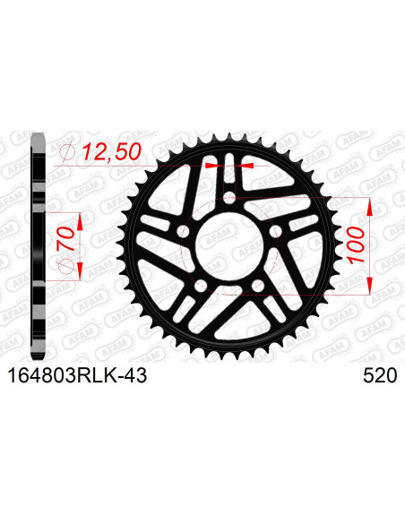 Couronne acier AFAM - Pas 520 - réf 164803RLK