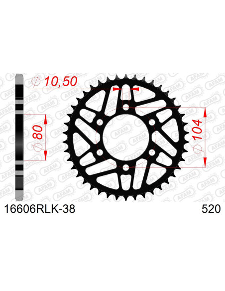 Couronne Acier AFAM 16606RLK