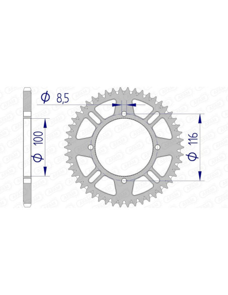 Couronne Alu Antiboue AFAM 17104AB