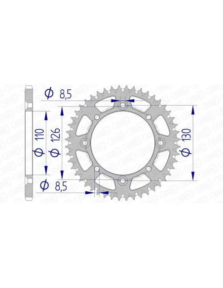 Couronne Alu Antiboue AFAM 17107AB