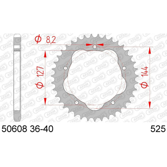 Couronne Acier Noir AFAM 50608K Nécessite un porte couronne AFAM