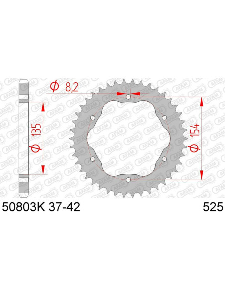 Couronne Acier Noir AFAM 50803K