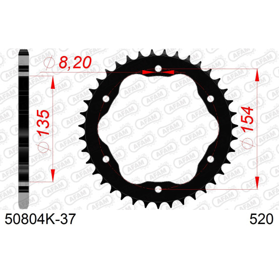 Couronne Acier Noir AFAM 50804K