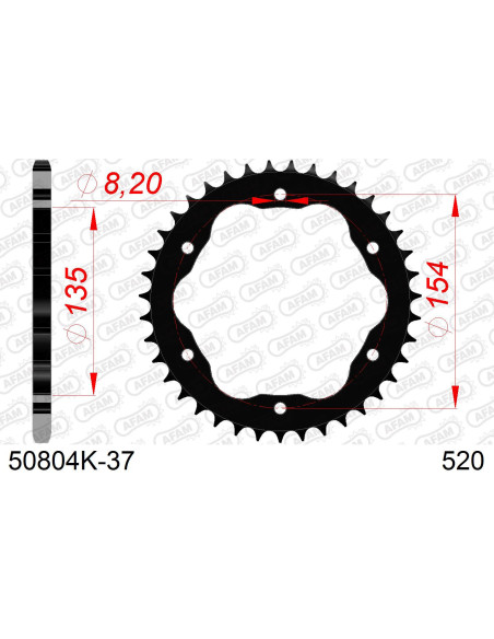 Couronne Acier Noir AFAM 50804K