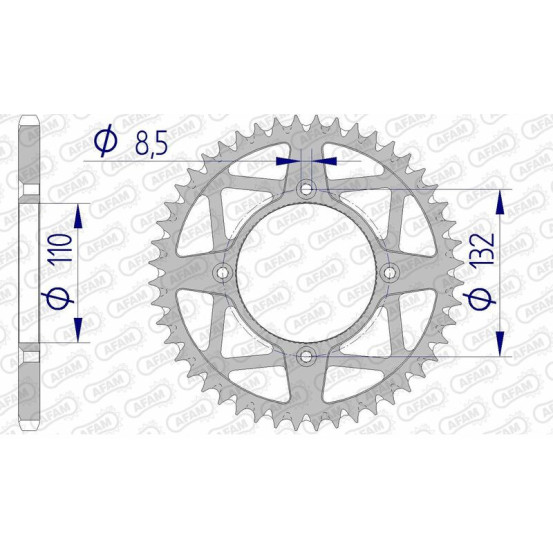 Couronne Alu Antiboue AFAM 72306AB