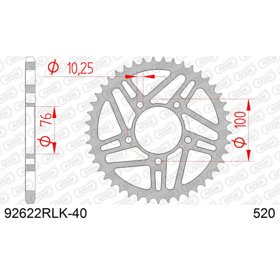 Couronne Acier AFAM 92622RLK