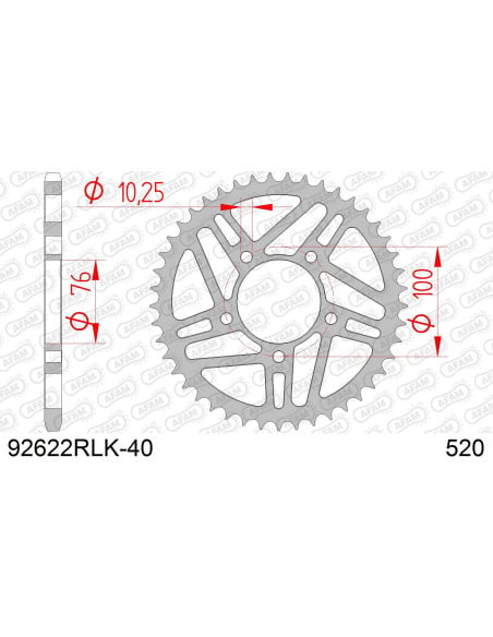 Couronne Acier AFAM 92622RLK