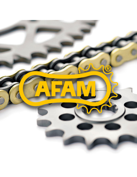 Kit chaine 520 AFAM - Couronne alu anti-boue - Type de chaine au choix - AFAM KTM SX 125 1999-2019