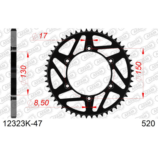 Couronne acier HDK AFAM Noir Pas 520 12323K