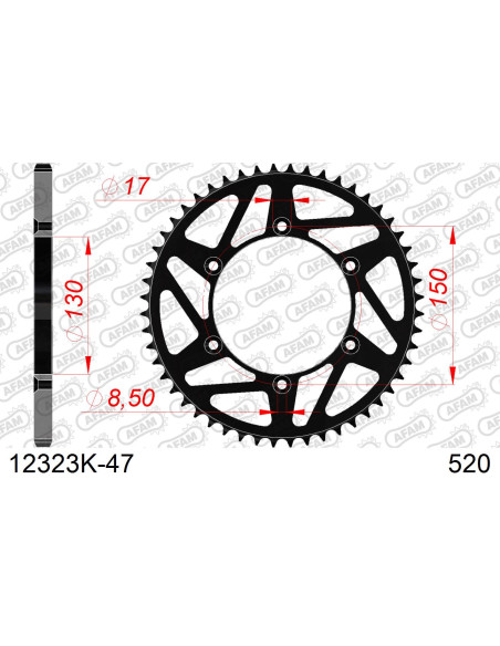 Couronne acier HDK AFAM Noir Pas 520 12323K