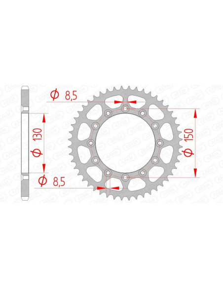 Couronne Acier Anti boue SLK AFAM 12323SLK Noir