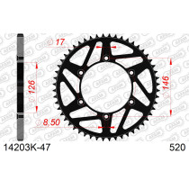 Couronne acier HDK AFAM Noir Pas 520 14203K