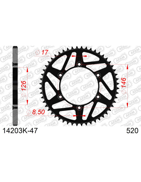 Couronne acier HDK AFAM Noir Pas 520 14203K