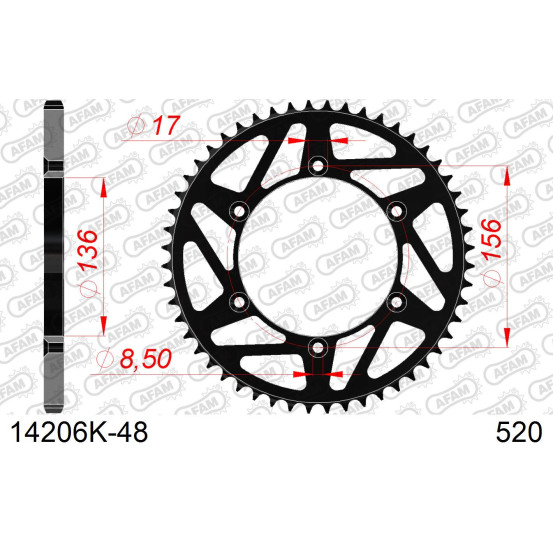 Couronne acier HDK AFAM Noir Pas 520 14206K