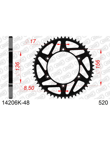 Couronne acier HDK AFAM Noir Pas 520 14206K